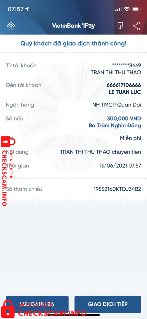 Evidência contra Lê Tuấn Lực