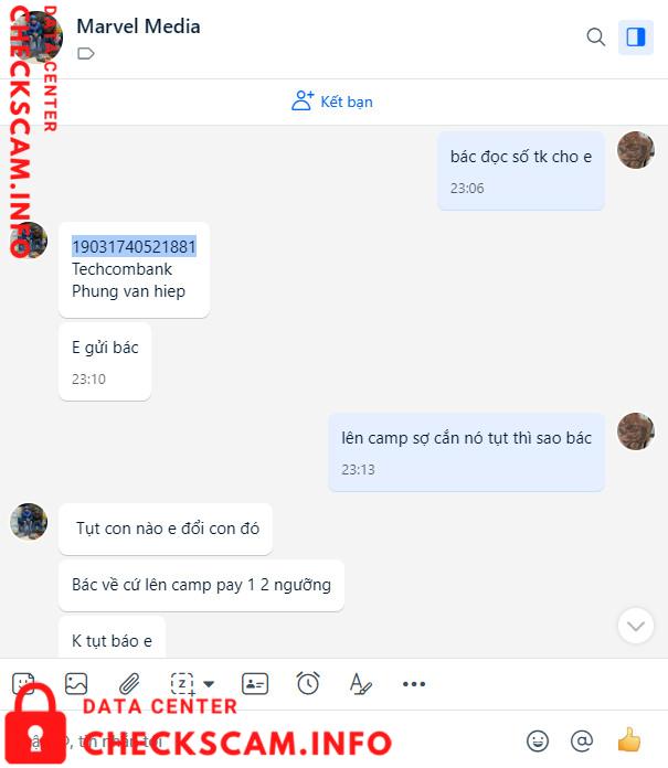 Evidência contra Phung Van Hiep