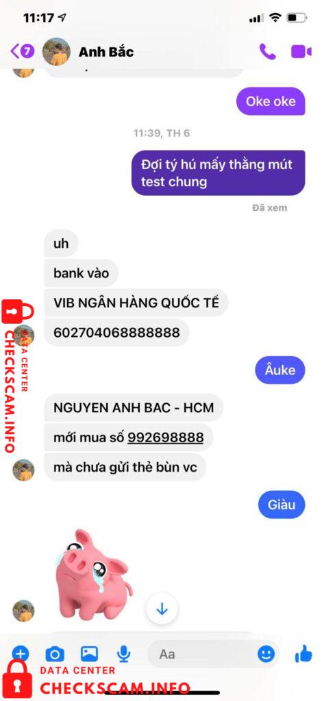 Evidência contra Nguyen Anh Bac