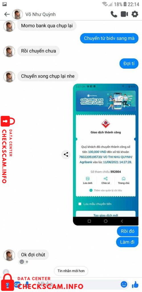 Preuves contre Vo Thi Nhu Quỳnh