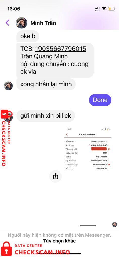 Bằng chứng chống lại Trần Quang Minh