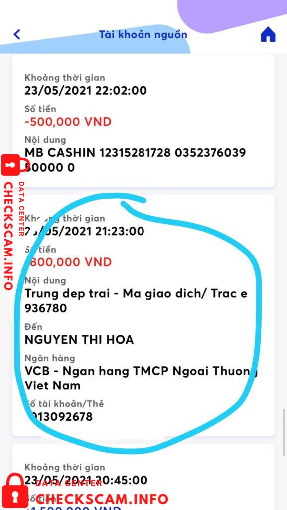 Preuves contre Nguyen Thi Hoa