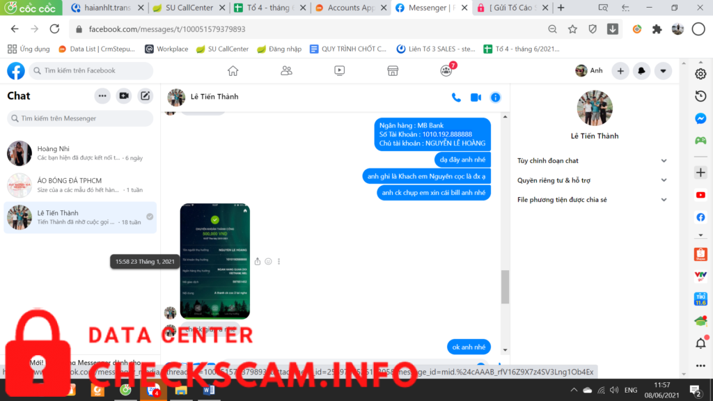 Preuves contre Nguyen Le Hoang