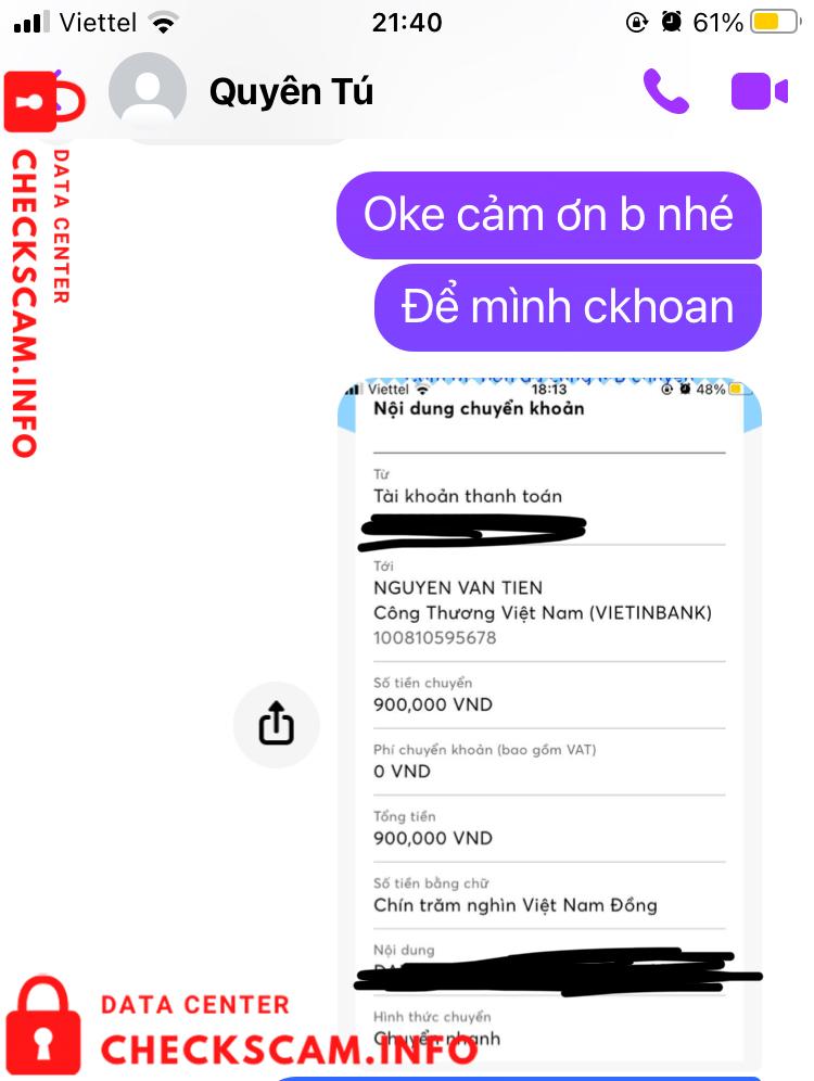 Preuves contre Nguyen Van Tien