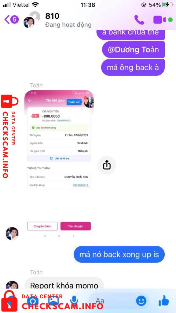 Preuves contre Nguyễn Hoàng Sơn