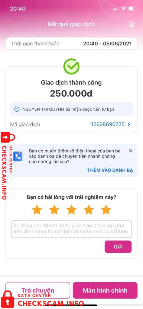 Preuves contre Nguyen Thi Quynh