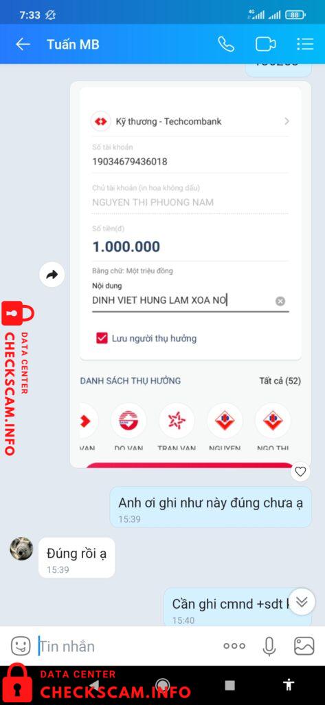 Preuves contre Nguyễn Thị Phương Nam 