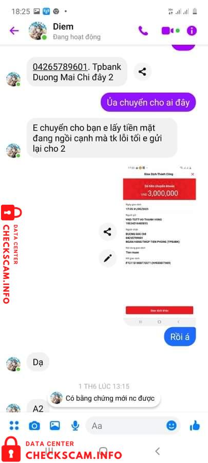 Preuves contre Dương Mai Chi