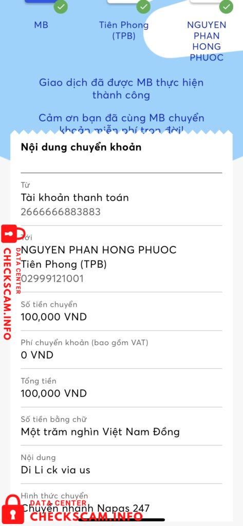 Preuves contre Nguyễn Phan Hồng Phước