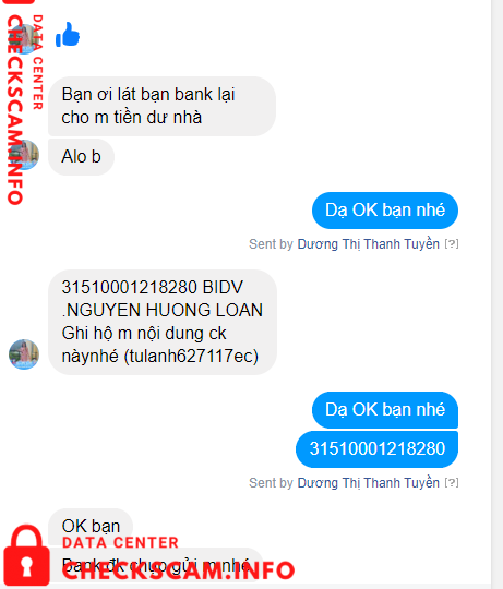 Evidência contra Nguyen Huong Loan