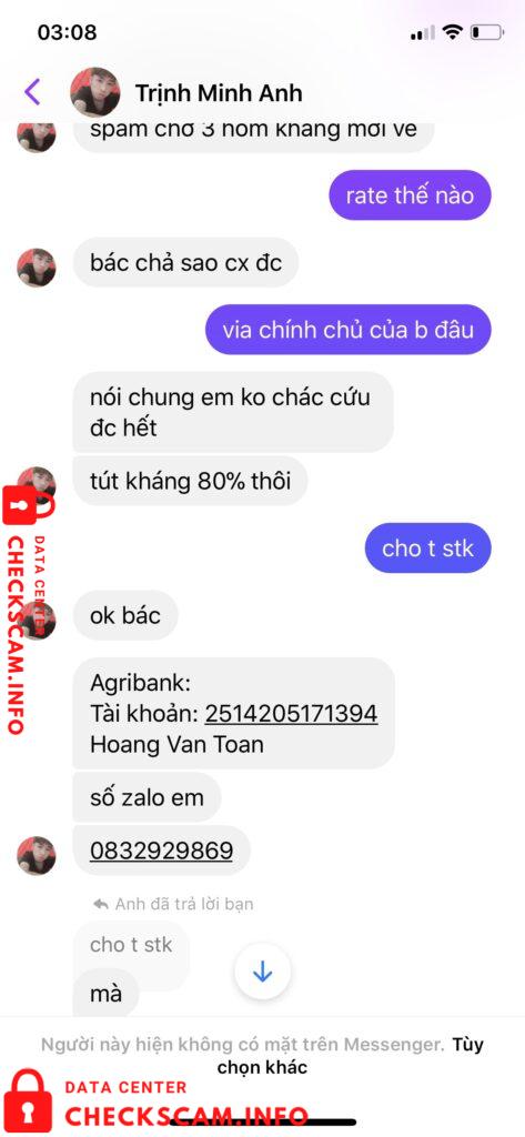 Bằng chứng chống lại Hoàng Văn Toản