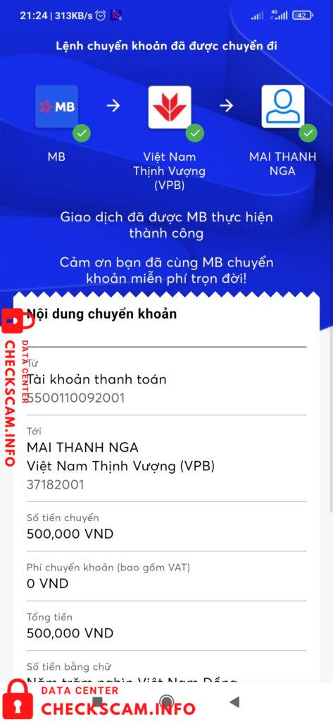 Preuves contre Mai Thanh Nga