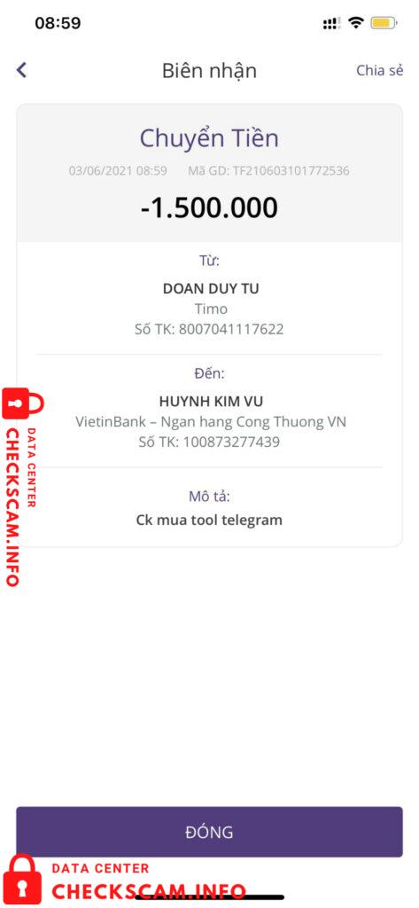 Preuves contre Huynh Kim Vu