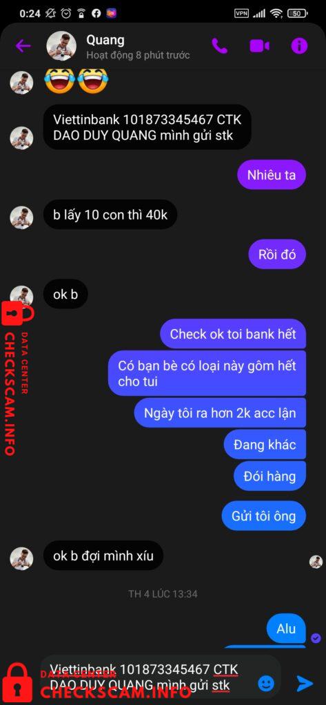 Preuves contre Dao Duy Quang