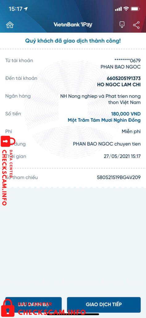Preuves contre Hồ Ngọc Lam Chi