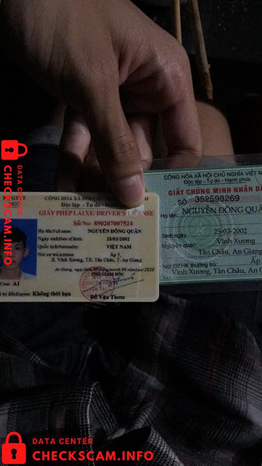 Evidência contra Nguyen Dong Quan