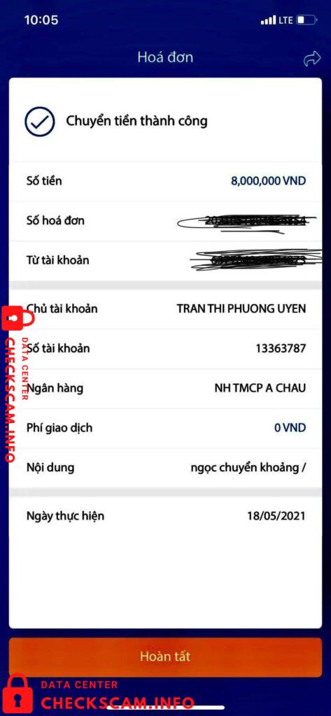 Preuves contre Trần Thị Phương Uyên