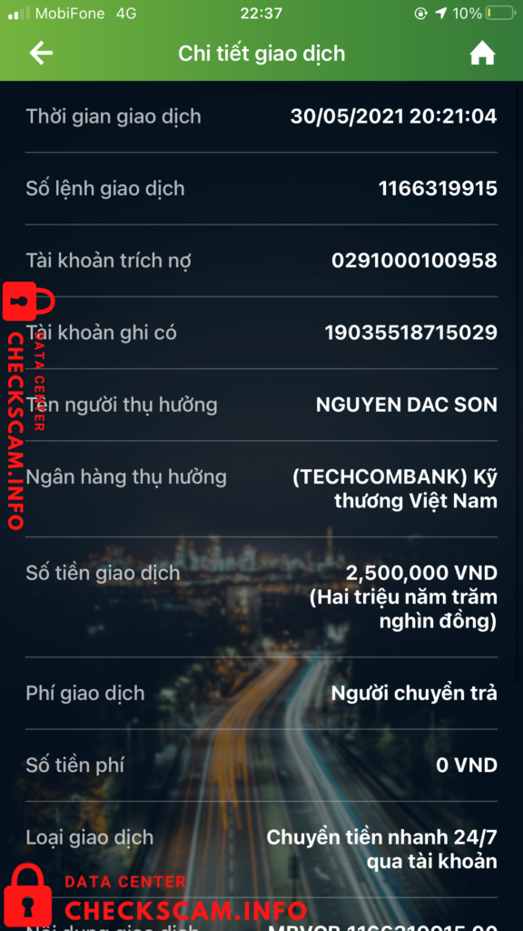 Preuves contre Nguyễn Đắc Sơn