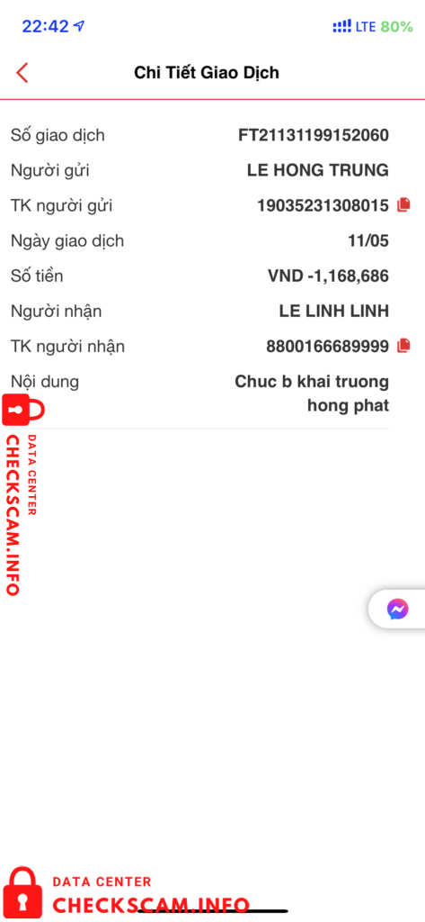 Preuves contre Le Linh Linh