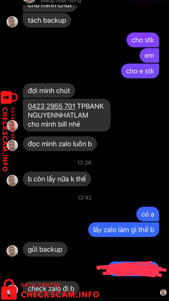 Preuves contre Nguyen Nhat Lam
