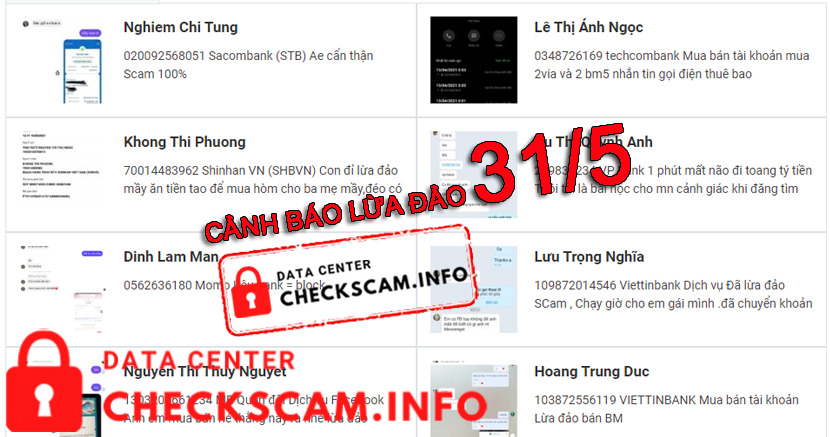 Preuves contre [ Quét dữ liệu Scam ] trên mxh Facebook ngày 31/5