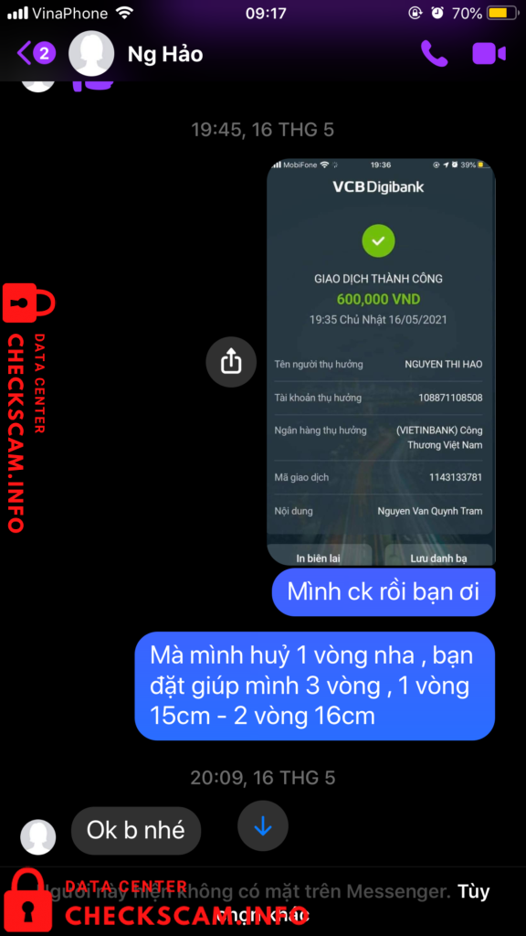 Preuves contre Nguyễn Thị Hảo