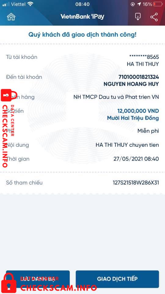 Preuves contre Nguyen Hoang Huy