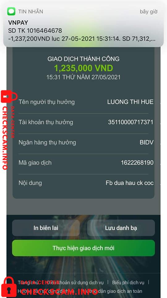 Preuves contre Luong Thi Hue