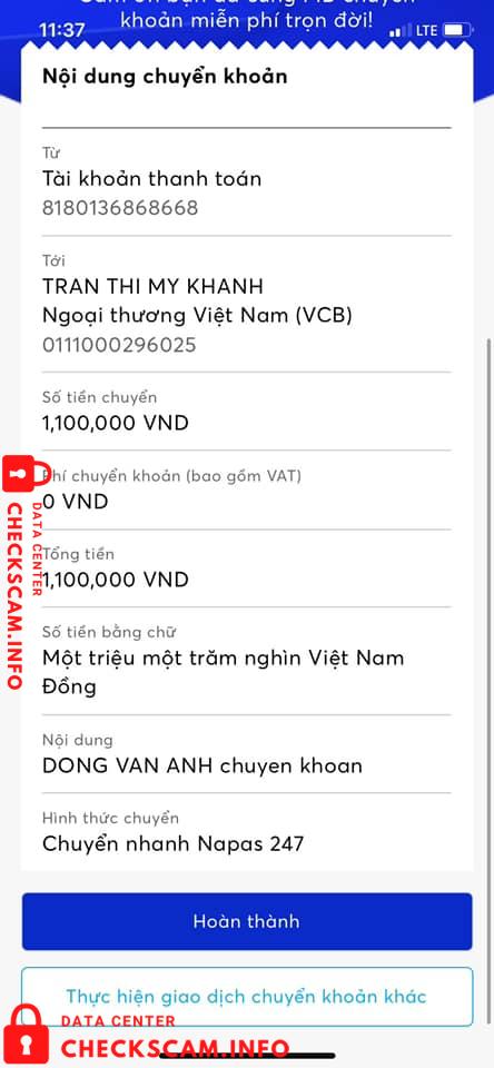 Preuves contre Tran Thi My Khanh