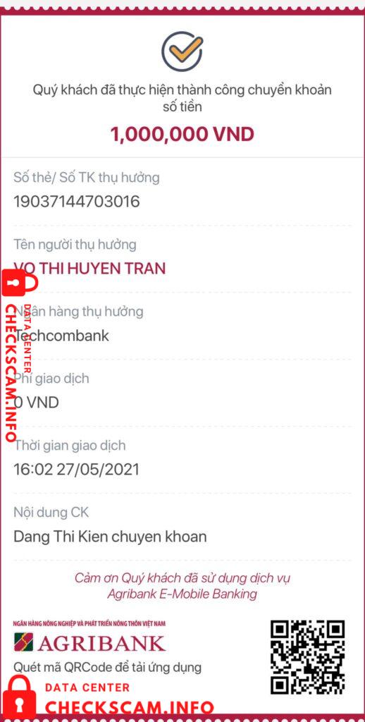 Preuves contre Vo Thi Huyen Tran