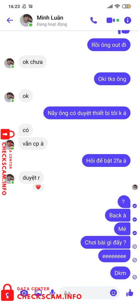 Evidência contra Nguyễn Minh Luân