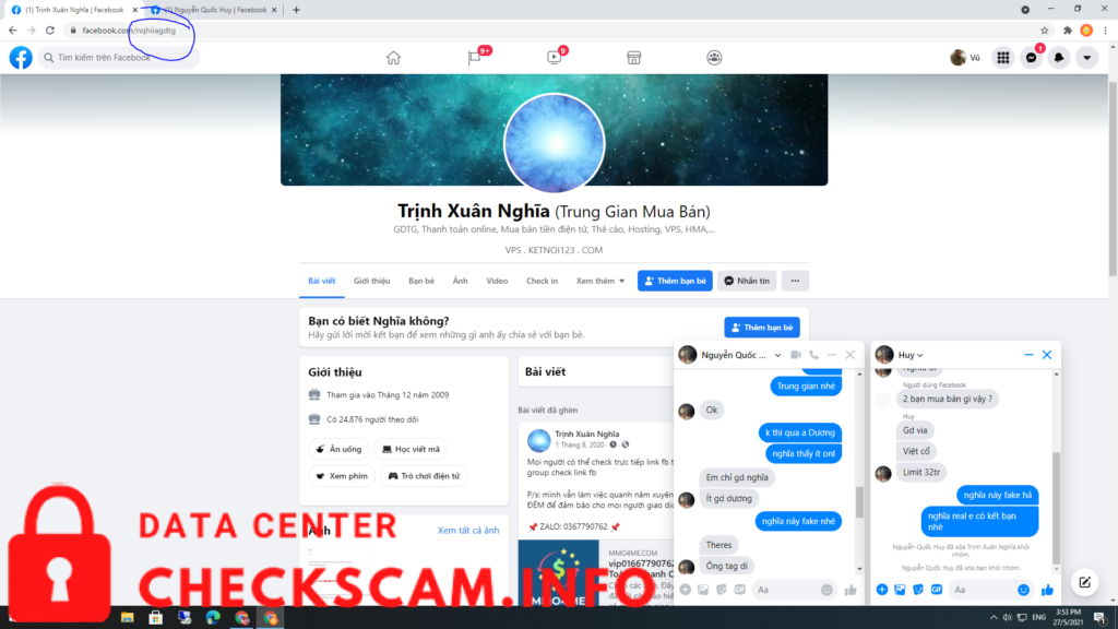 Evidência contra Nguyen Quoc Huy