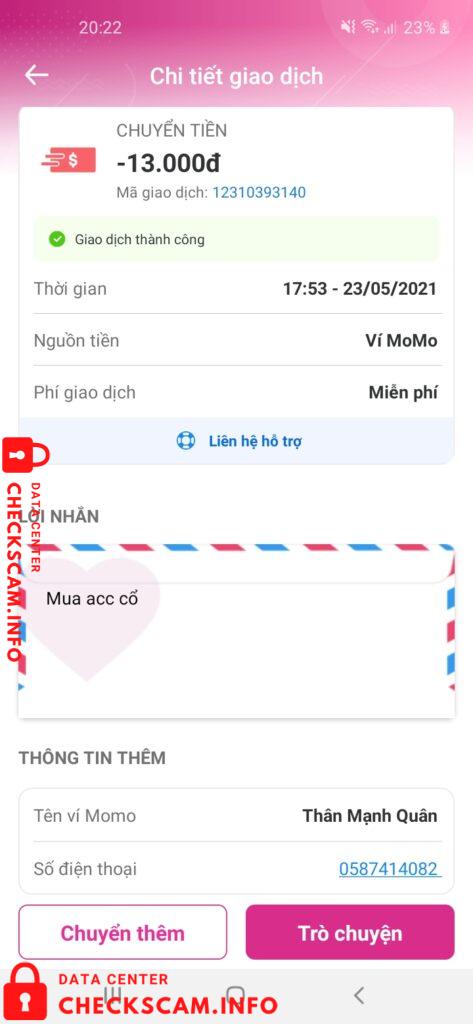 Preuves contre Thân Mạnh Quân