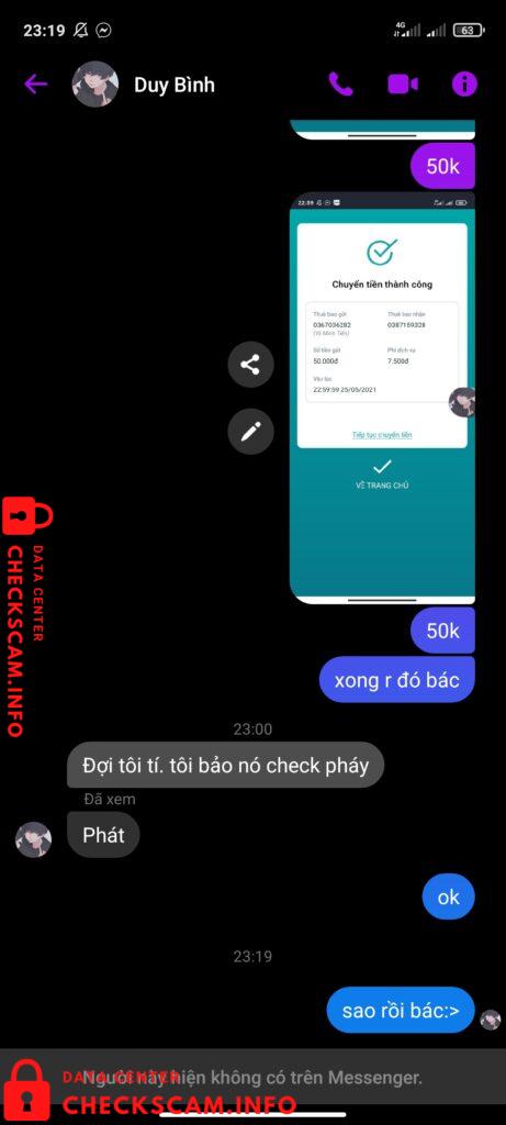 Evidência contra Vũ Duy Bình