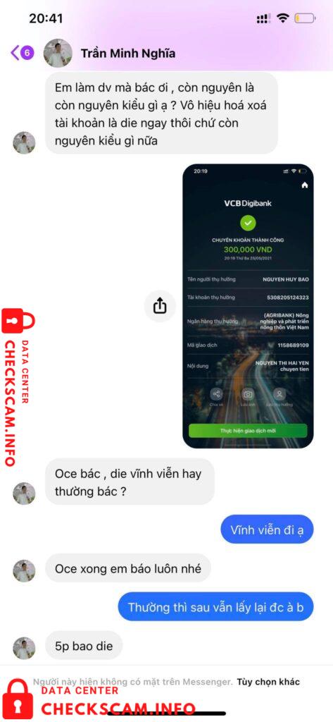Evidência contra Nguyen Huy Bao