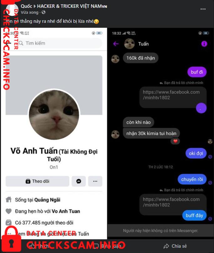 Evidência contra Võ Tuấn Anh