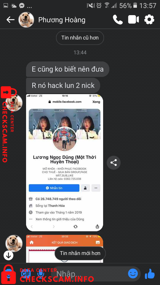 Evidência contra Lương Văn Dung