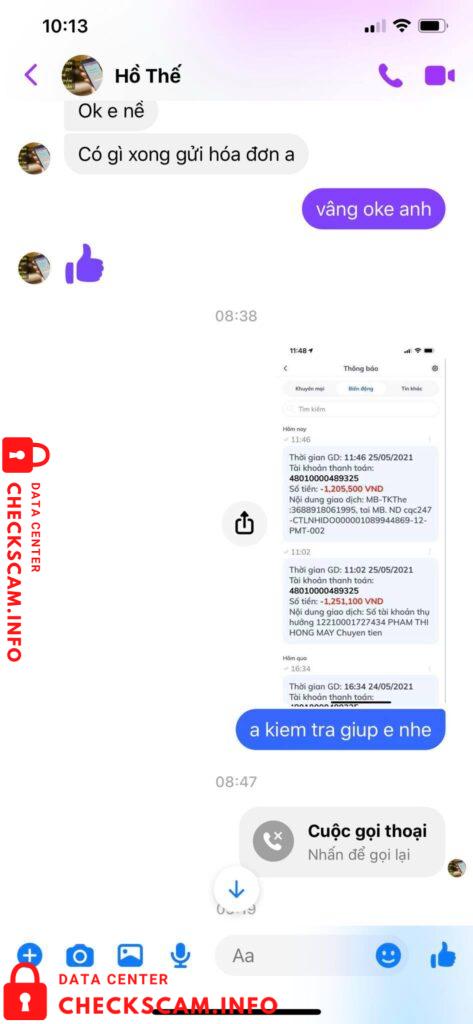 Evidência contra Luu Minh Hoang