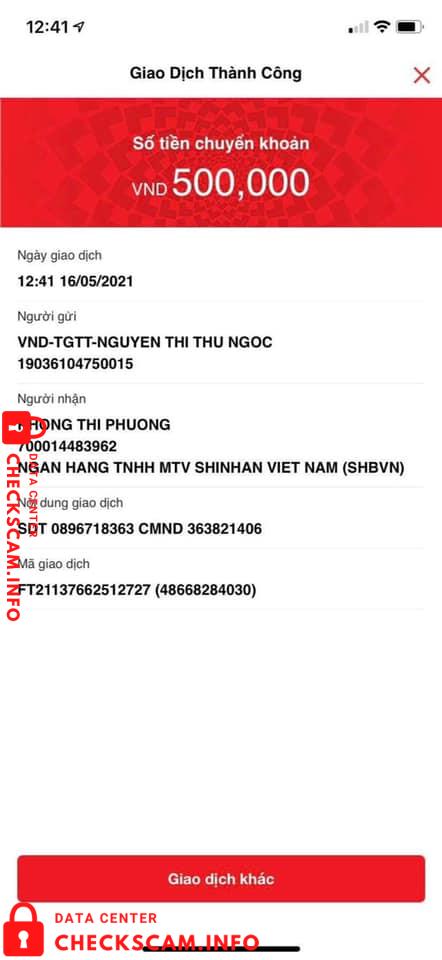 Preuves contre Khong Thi Phuong
