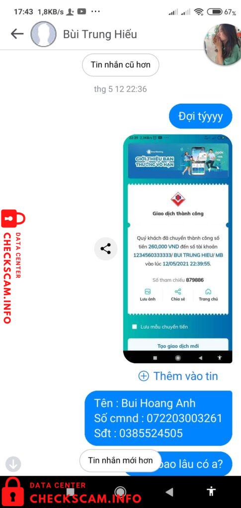 Preuves contre Bùi Trung Hiếu
