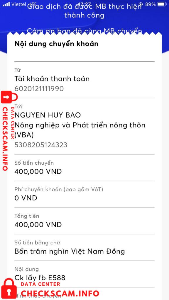 Preuves contre Nguyễn Huy Bảo