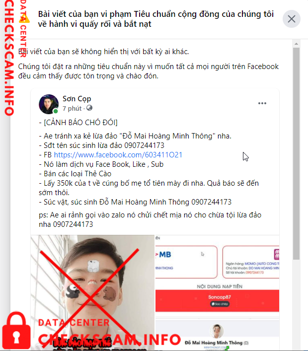 Preuves contre Đỗ Mai Hoàng Minh Thông
