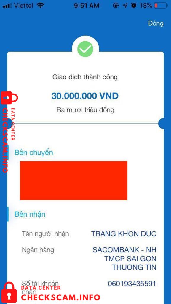 Preuves contre Trang Khon Duc