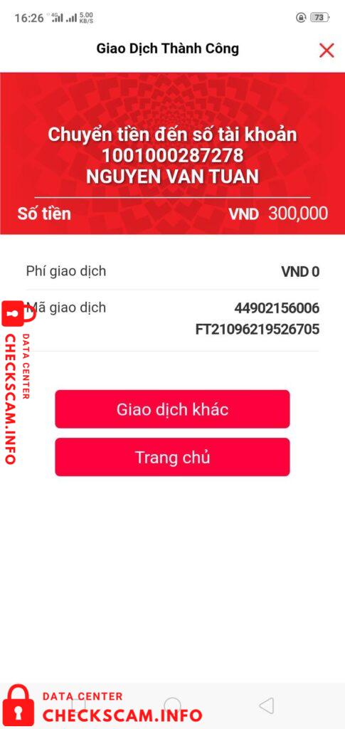 Preuves contre Nguyen Van Tuan