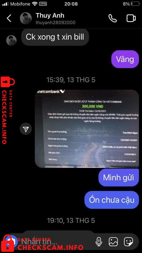 Preuves contre Tran Minh Ngoc
