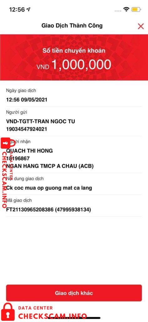 Preuves contre Quách Thị Hồng