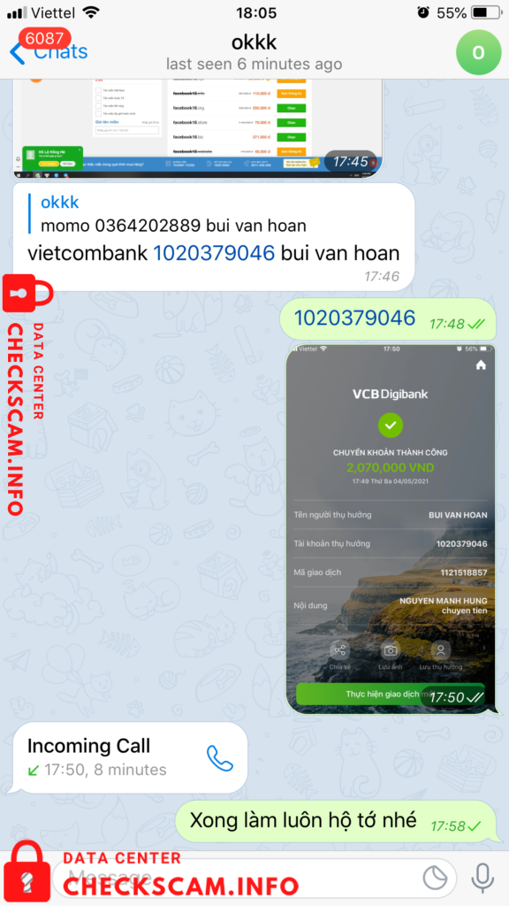 Preuves contre Bui Van Hoan