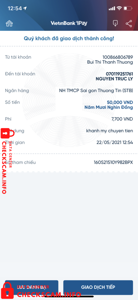 Preuves contre Nguyen Truc Ly