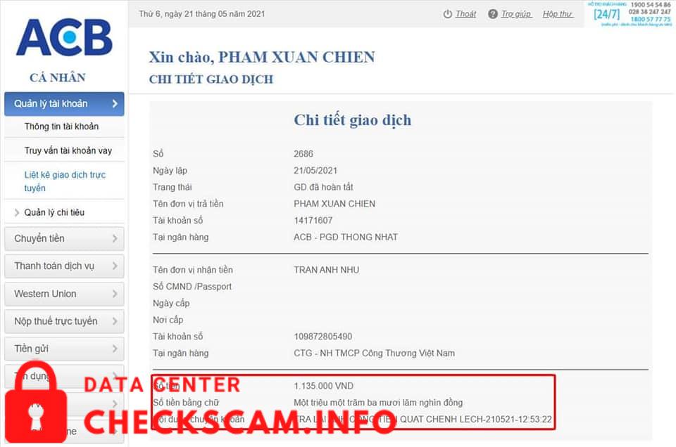 Preuves contre Trần Ánh Như