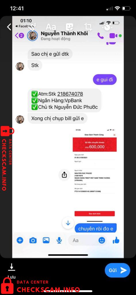 Preuves contre Nguyễn Đức Phước